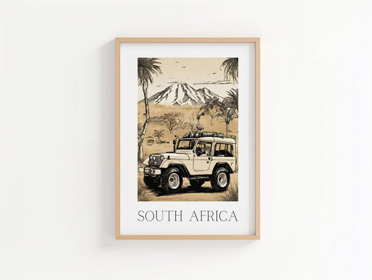 African Safari- Illustrated Art Print