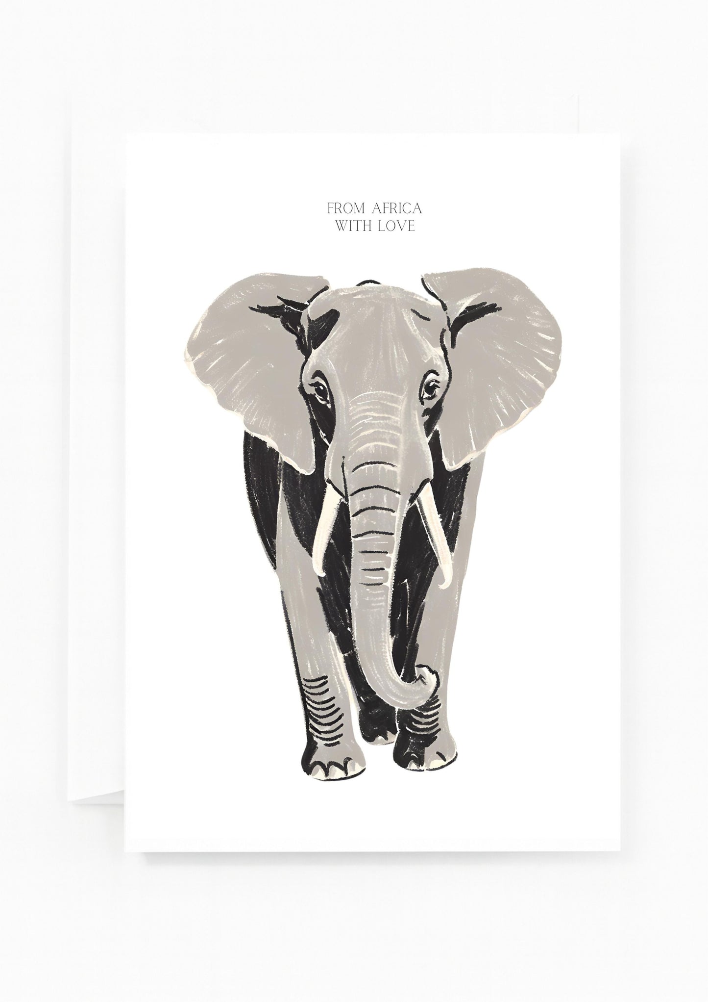 African Elephant, With Love -Greeting Card