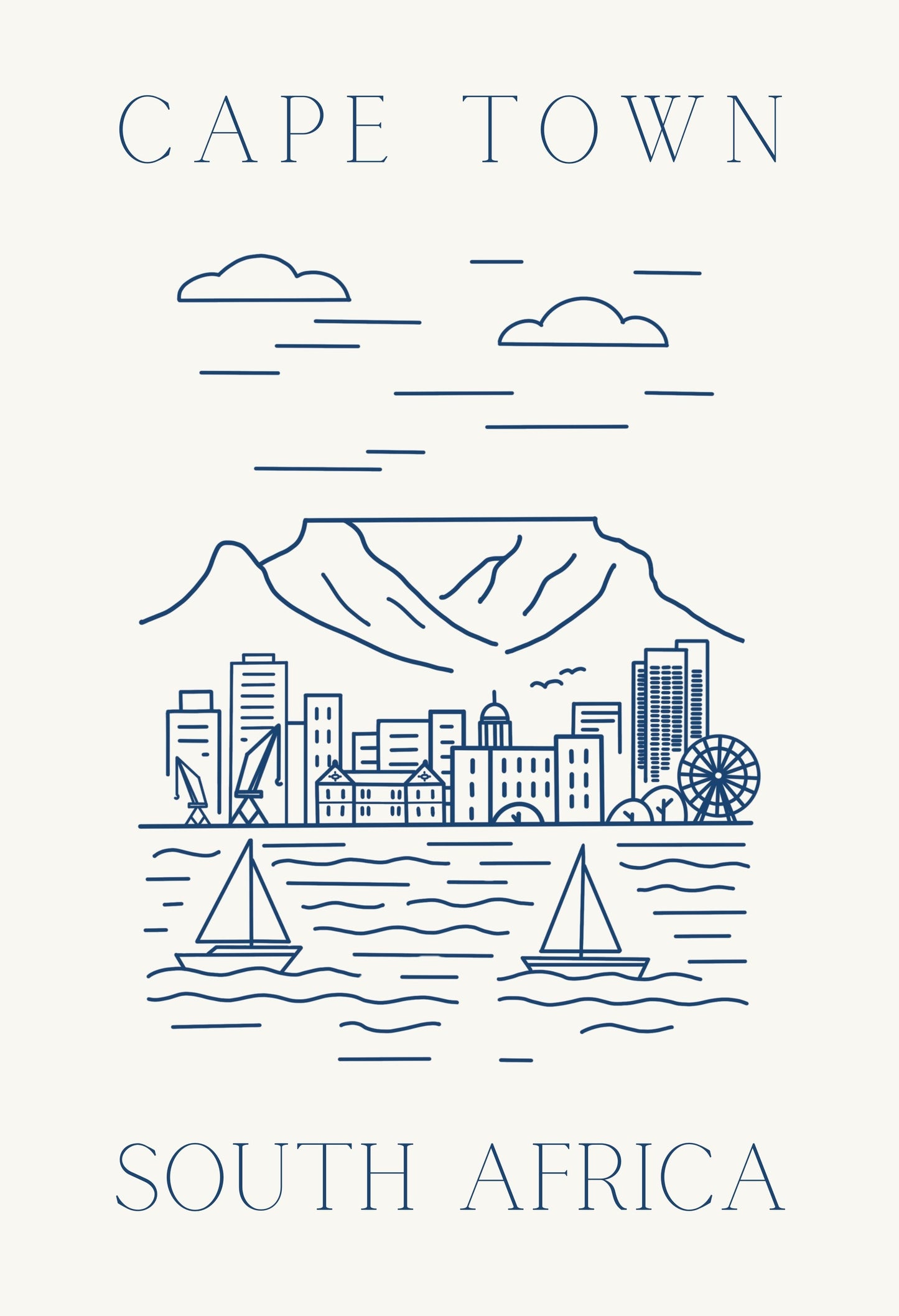 Cape Town Line Art- Collectable Magnet