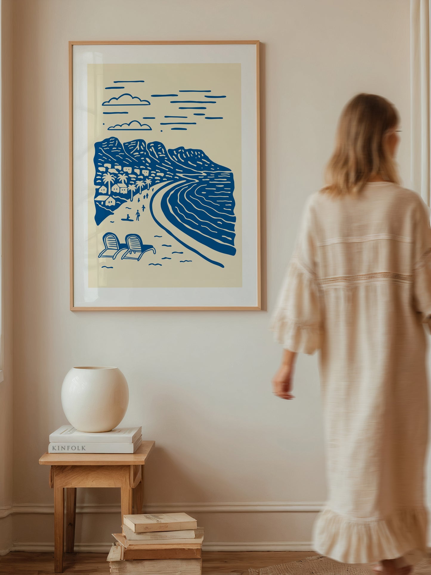 Camps Bay- Delft-Lino Style Art Print