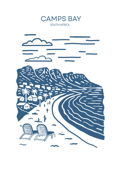 Camps Bay Beach- Illustrated Tote Bag