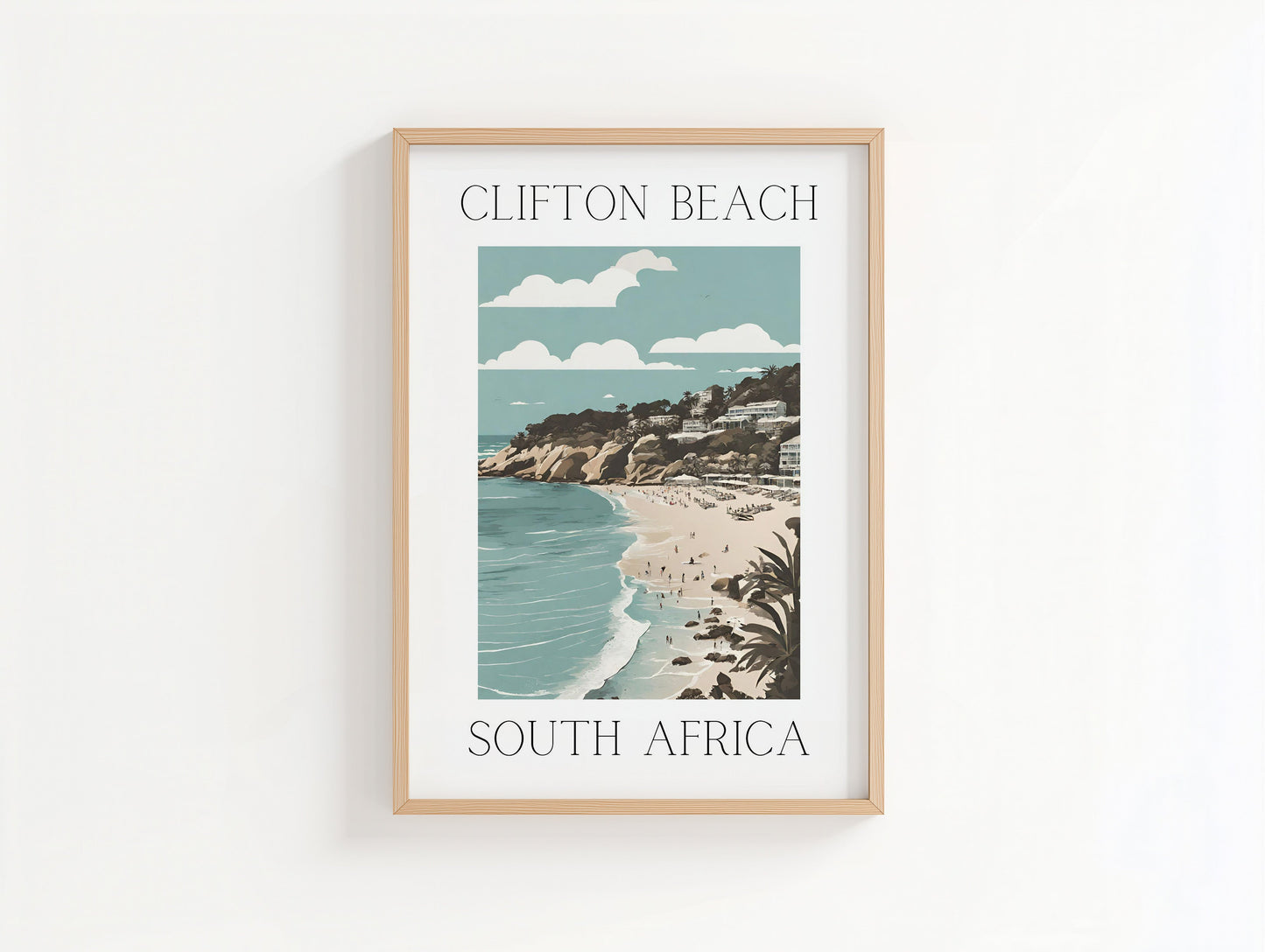 Clifton Beach- Illustrated Art Print