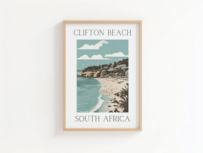Clifton Beach- Illustrated Art Print