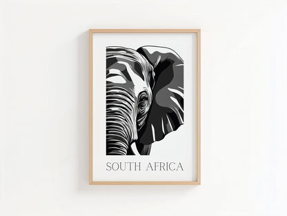 African Elephant- Illustrated Art Print