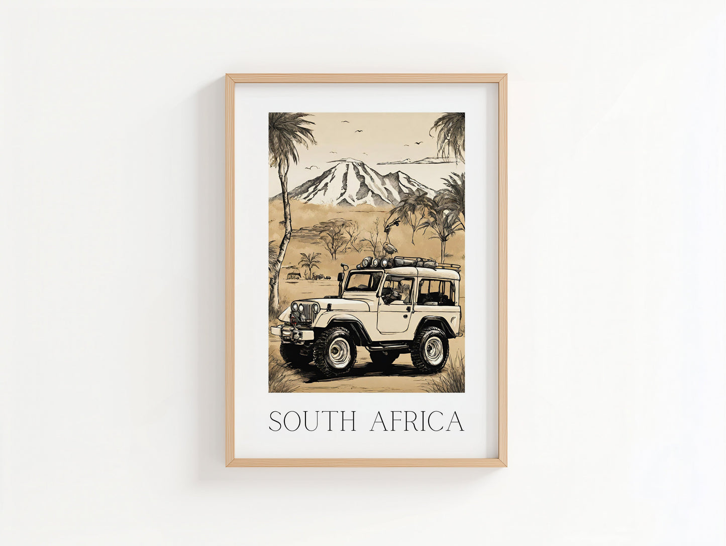 African Safari- Illustrated Art Print