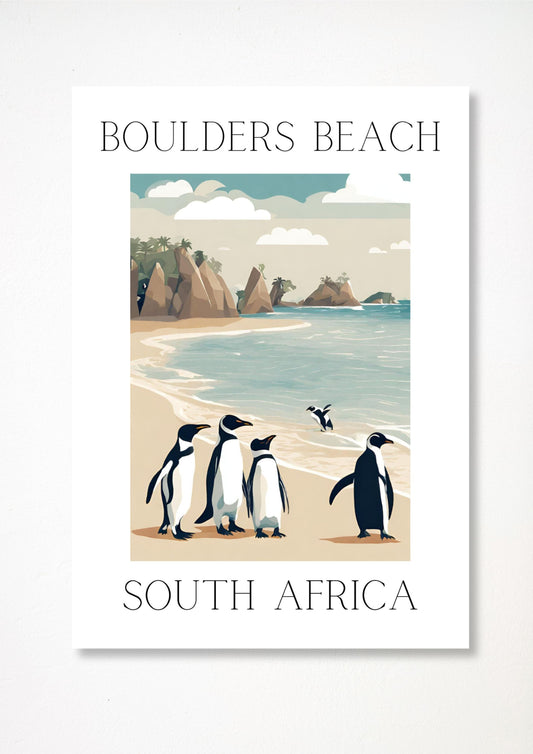 Boulders Beach- Illustrated Art Print