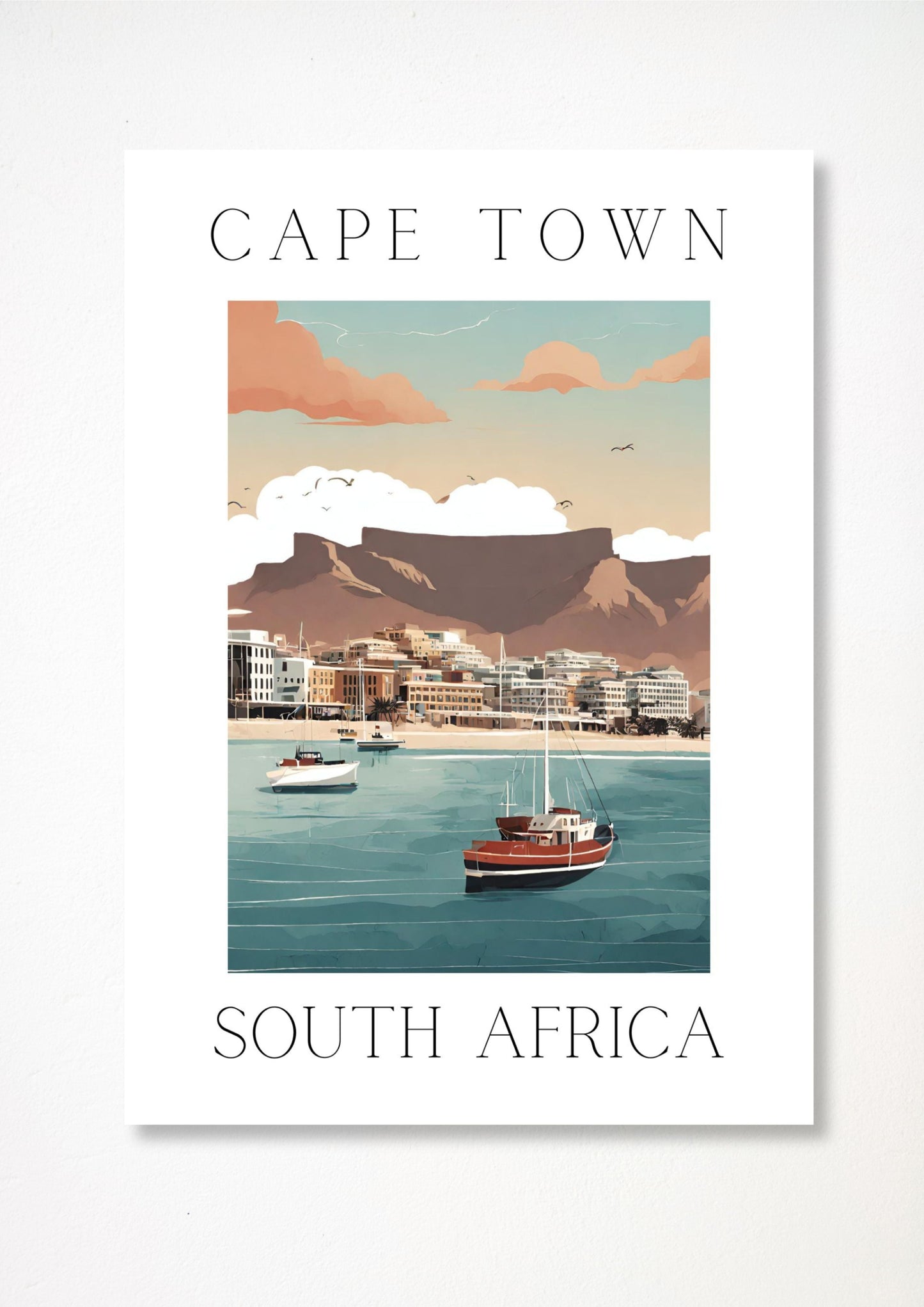 Cape Town Coast- Illustrated Art Print
