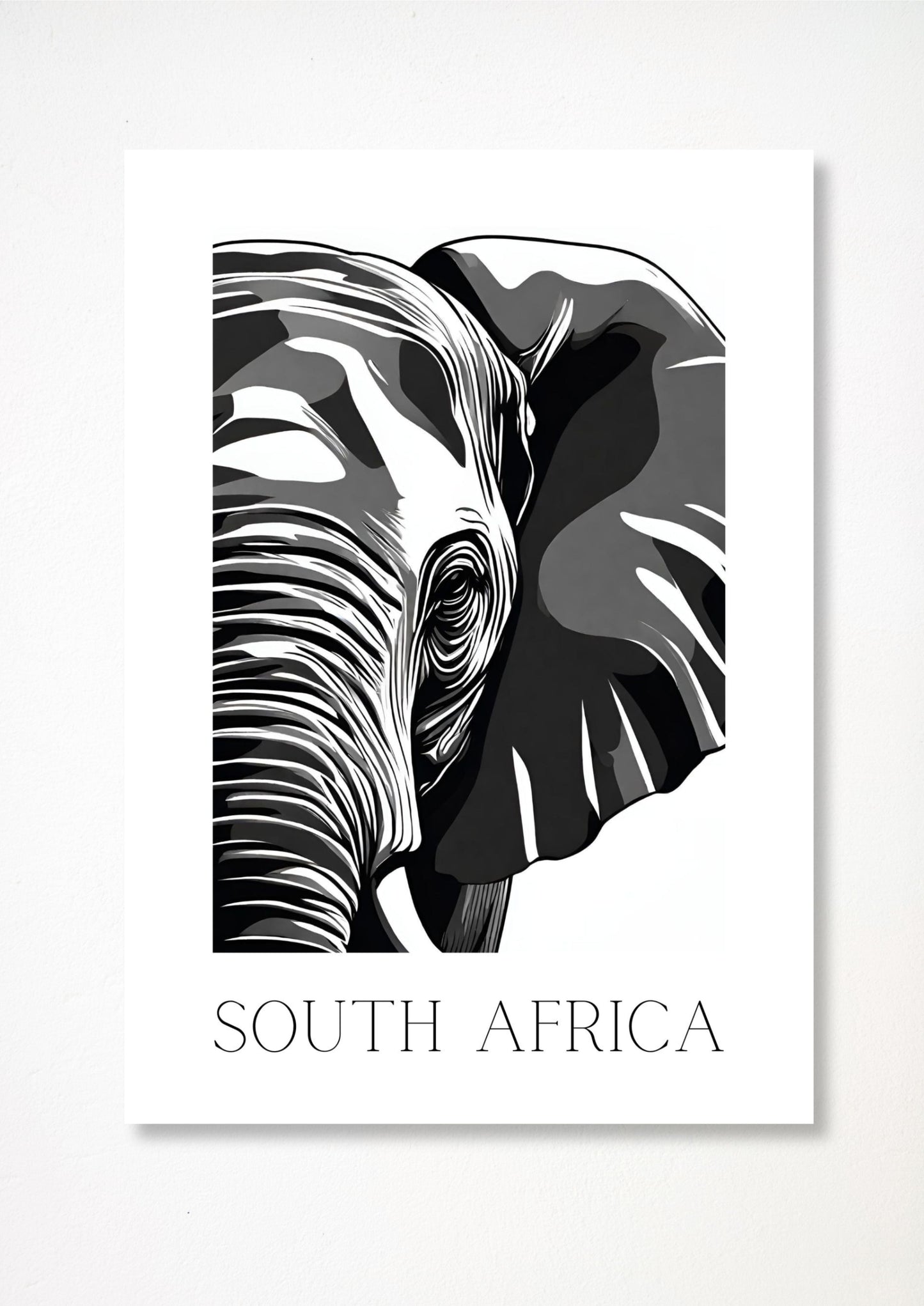 African Elephant- Illustrated Art Print