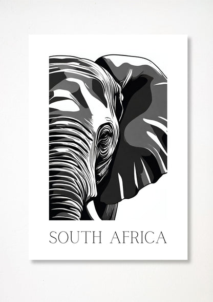 African Elephant- Illustrated Art Print